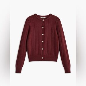 Crew neck soft button cardigan